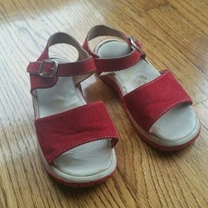 Red Suede Sandals Girls 8.5